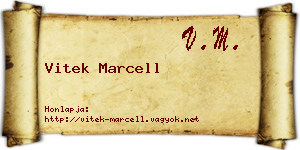 Vitek Marcell névjegykártya